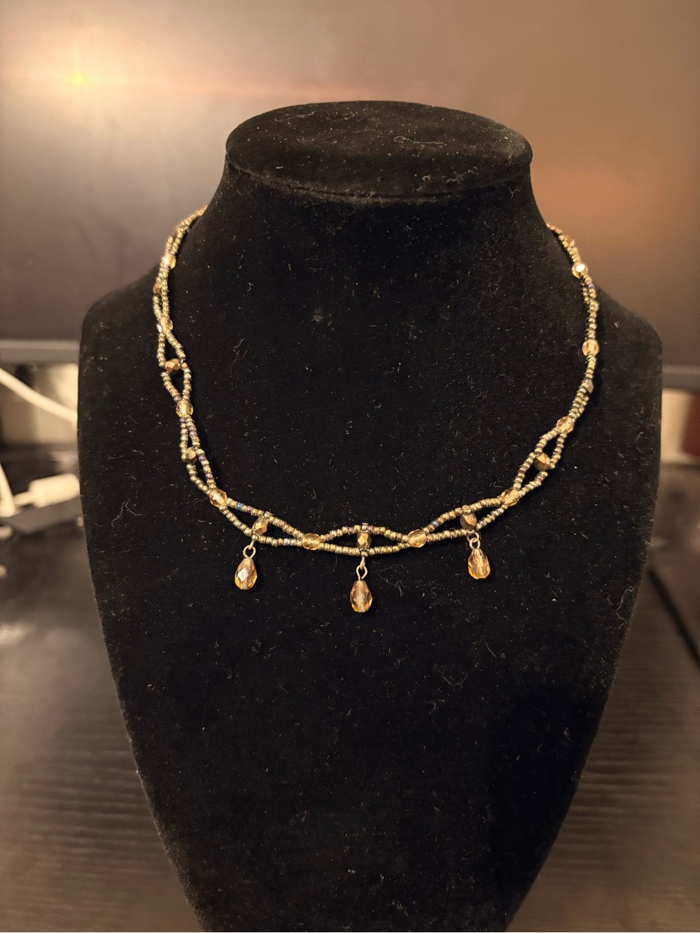 Robert Rose Gold Plated Rolo Chain Choker Necklace w/ Oval Charms